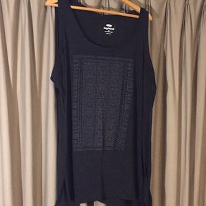 Embroidered Black and grey tank 4x